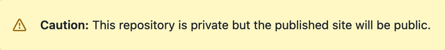 Caution: This repository is private but the published site will be public.