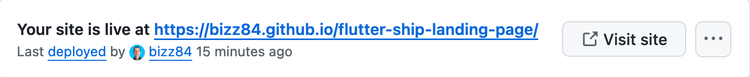 Callout showing that the website is live