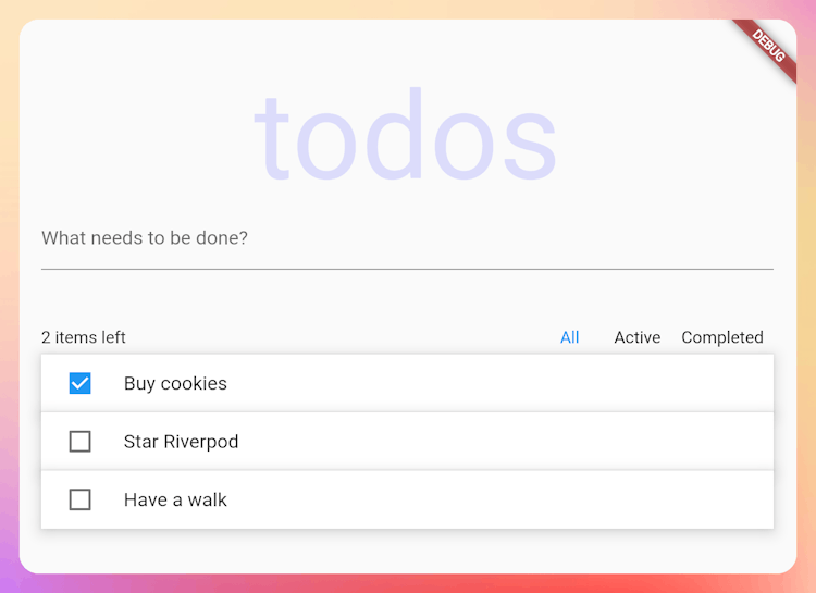Daily challenge #2: try to implement a TODO app