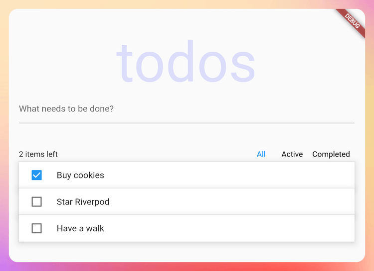 Daily challenge #2: try to implement a TODO app