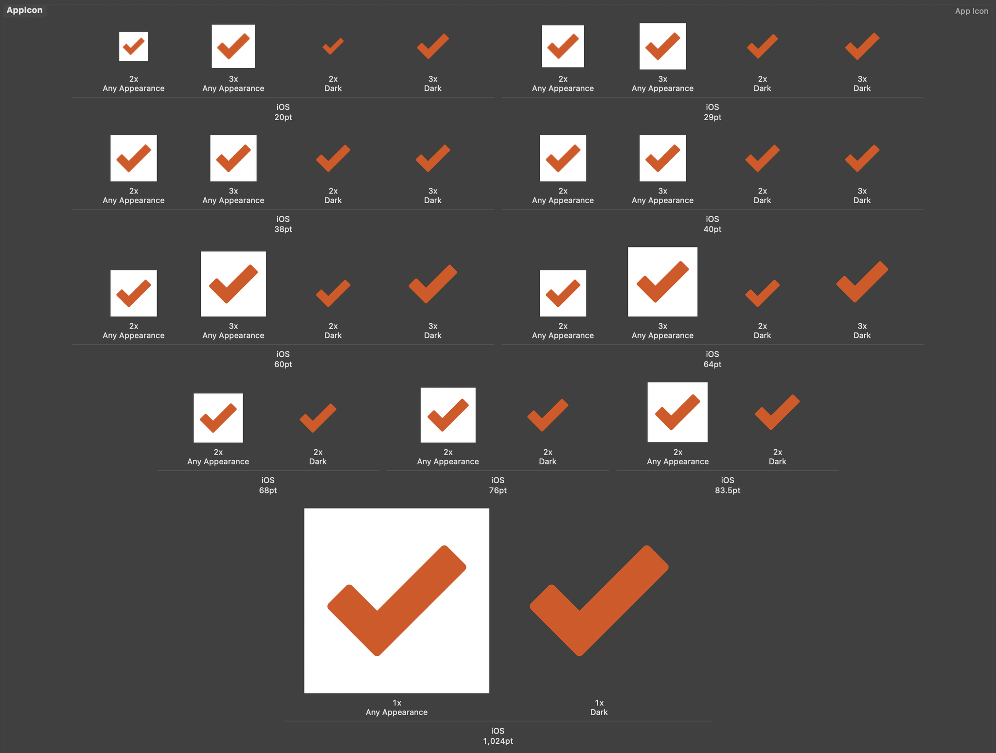 Xcode app icon asset bundle with the updated icon